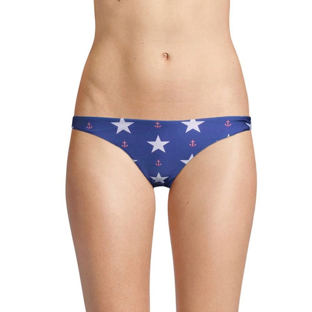 Wildfox Sailor Stars & Anchors Reversible Brazilian Bikini Bottom size Large